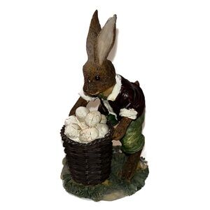 Charming Rabbit Figurine with Basket